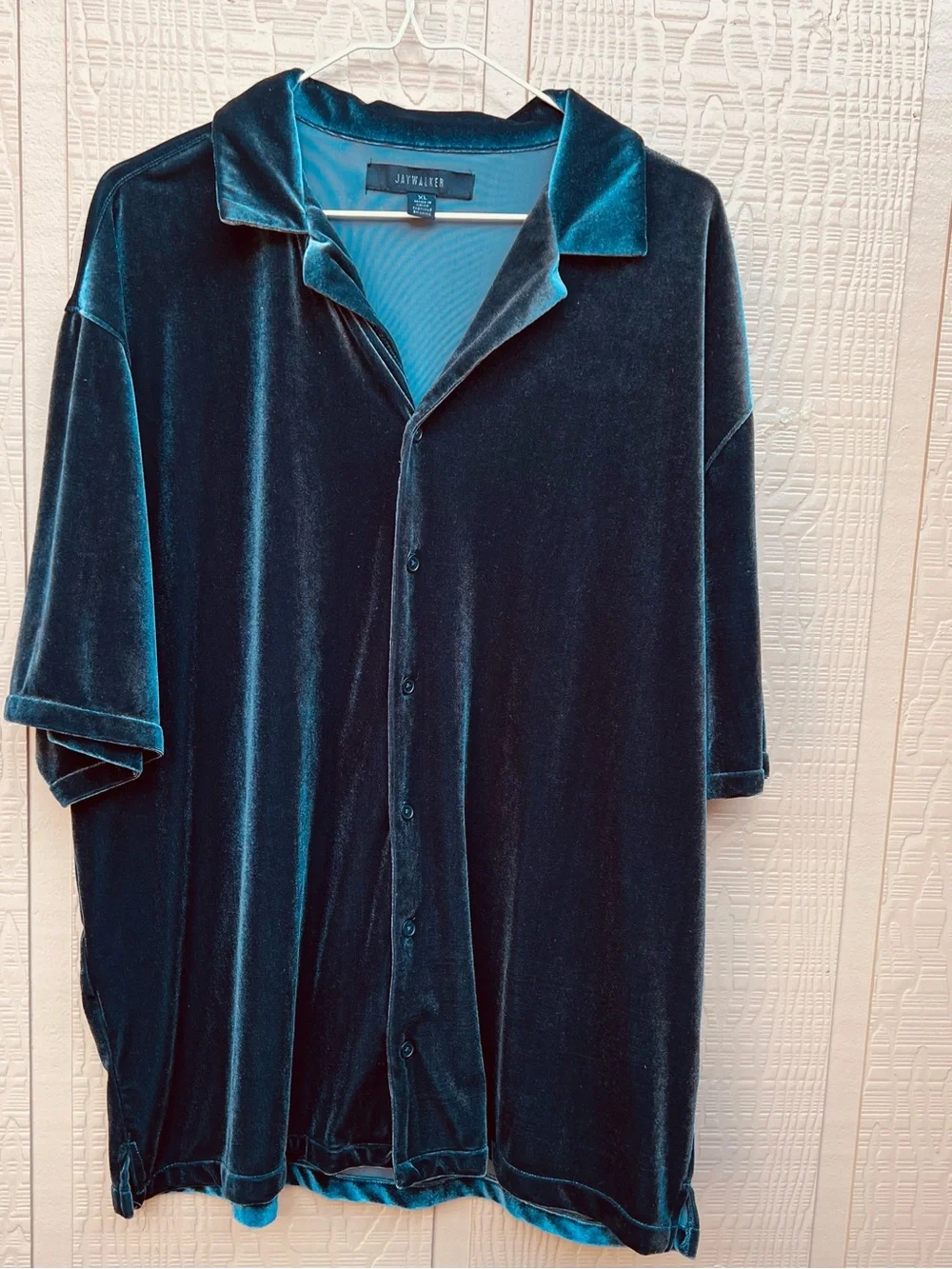 Jay Walker Black Velvet Short Sleeve Shirt Jacket